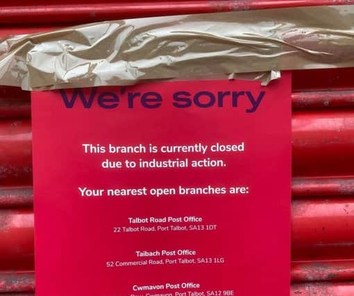 Post Office strike over pay forces 114 branches to close